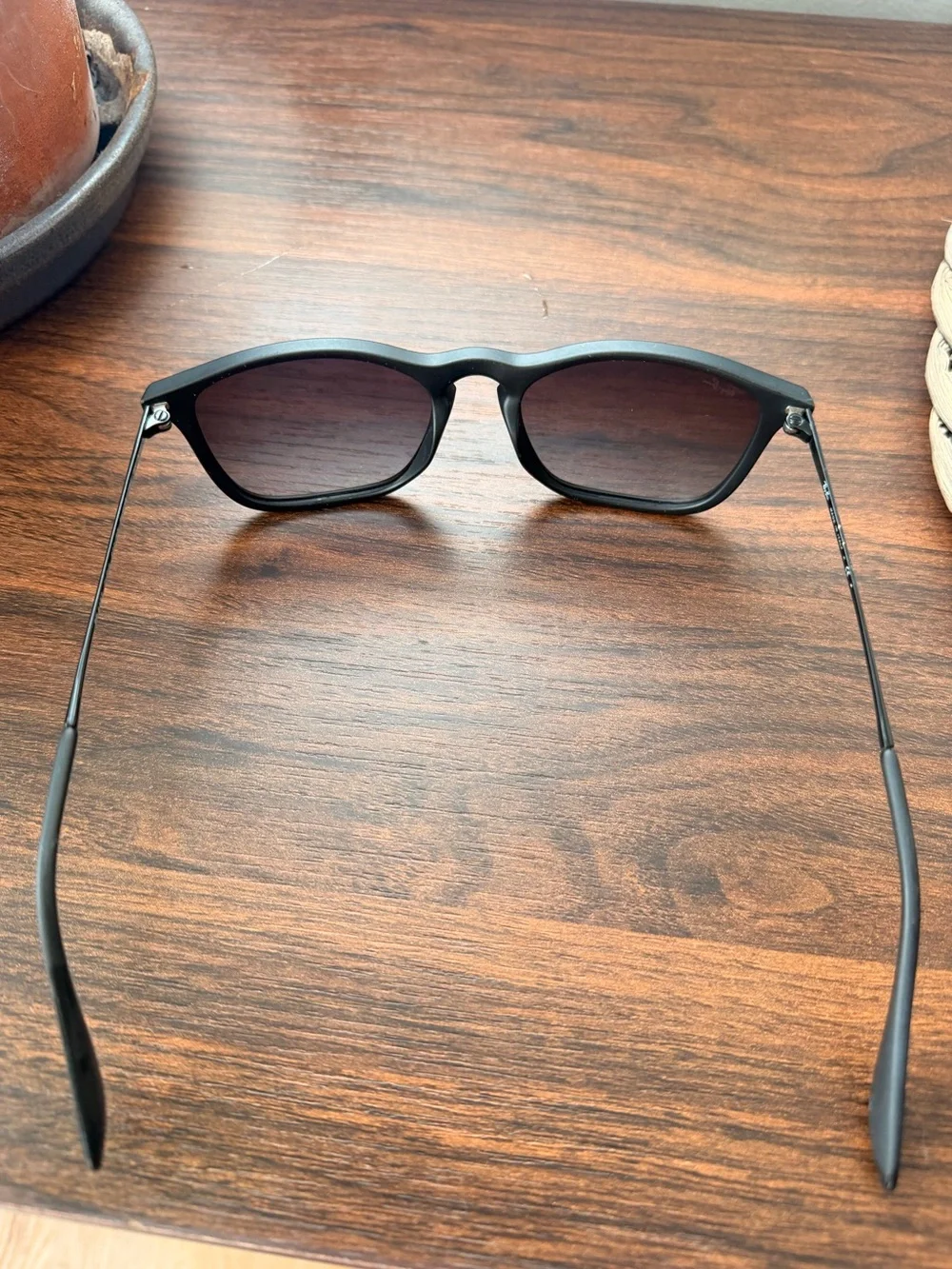 Ray-Ban Chris Black Frame Sunglasses with Gradient Smoke Lenses
